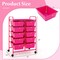 Costway 10-Drawer Storage Cart Utility Rolling Trolley Kitchen Office Organizer Black/Clear/Macaron/Grey/Black Gardient/Multicolor/Pink/RainbowithWhite/Hot Pink/Skin Pink/Purple